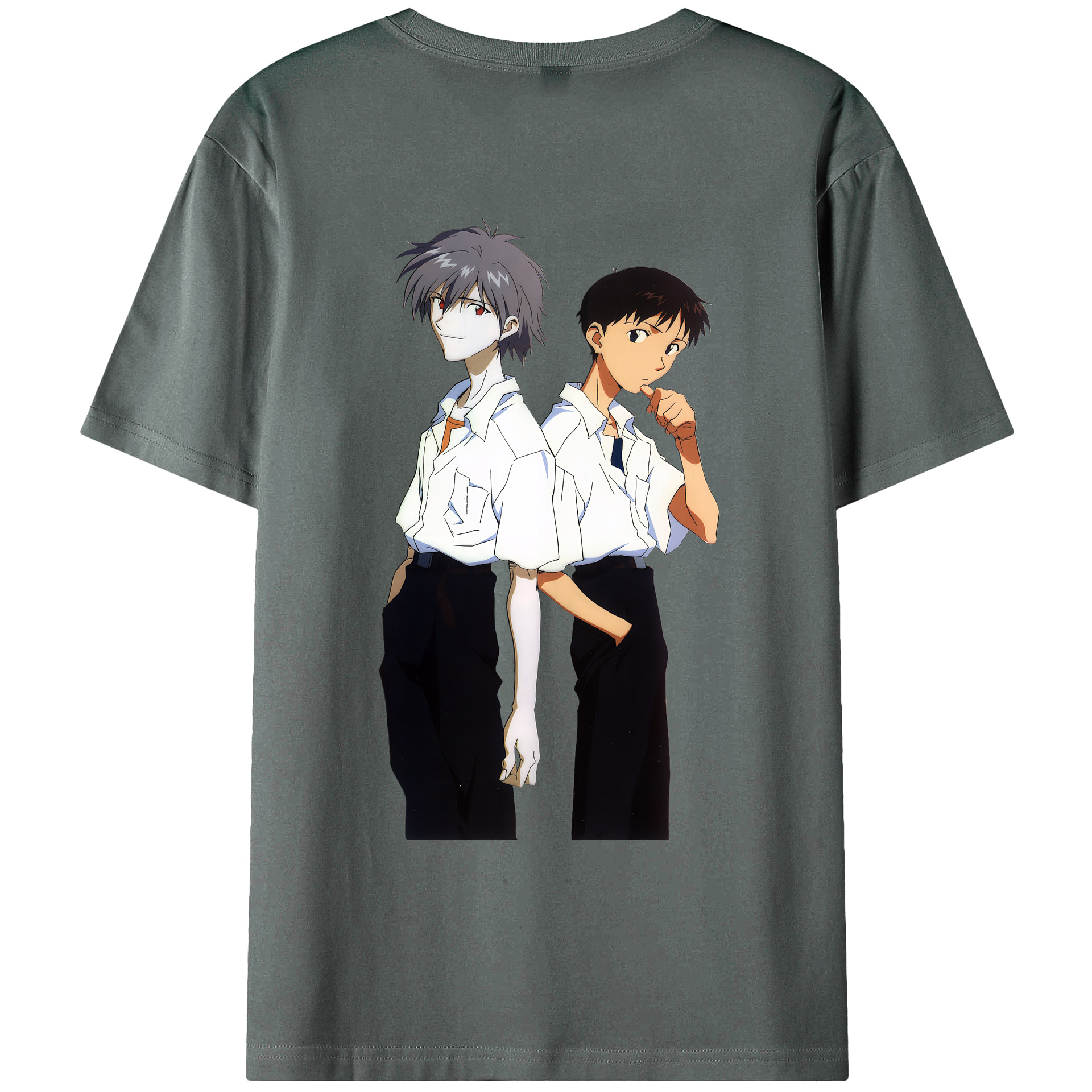 （画像用） EVA 新世紀エヴァンゲリオン 綿100％ メンズ半袖Tシャツ（バックプリント） 通気性